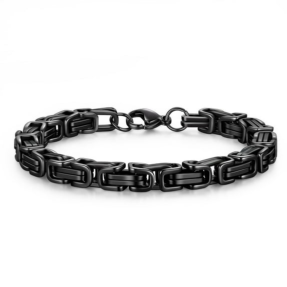 Jewmon Stainless Steel Chain Link Bracelet for Men Gothic Byzantine Bracelet Statement Jewelry