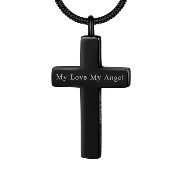 Jewmon Cross Urn Necklace Stainless Steel Ashes Holder Keepsake Memorial Cremation Jewelry for Women