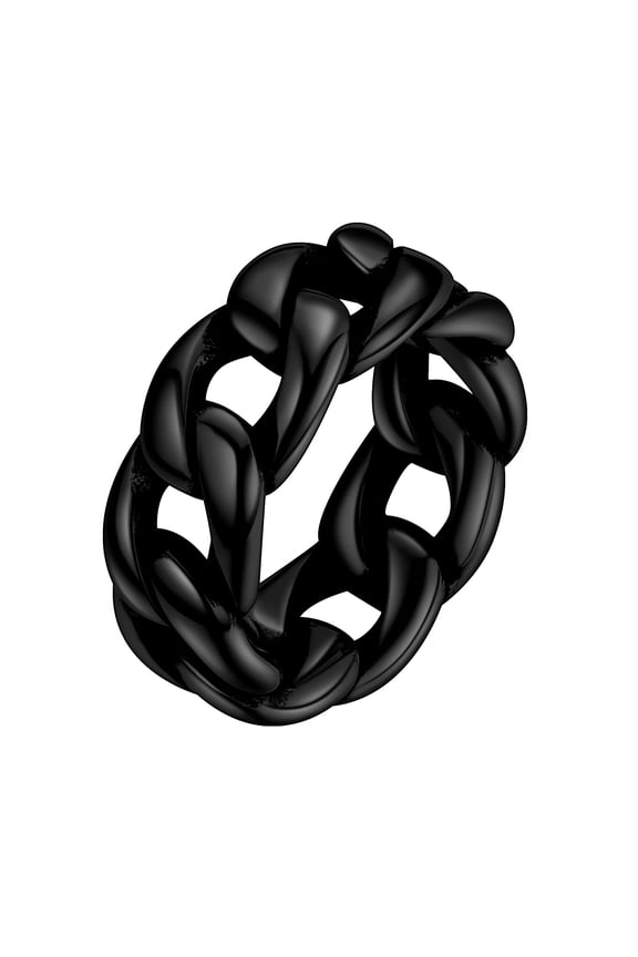 Cuban Link Chain Ring for Men Minimalist Finger Ring Link Stackable Ring Size 11
