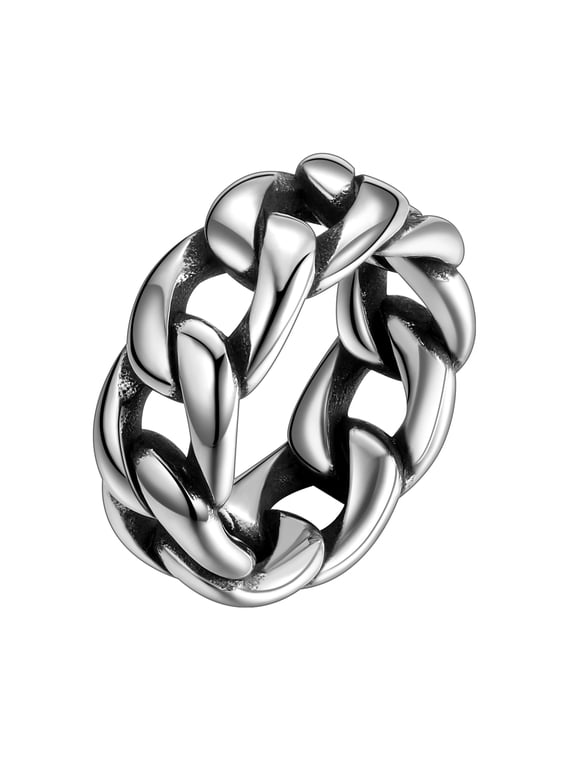 Cuban Link Chain Rings Men Women Minimalist Promise Band Ring Fashion Jewelry Gift