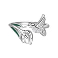 thumbnail image 1 of Jewmon 925 Sterling Silver Calla Lily Flower Ring for Women Adjustalbe Animal Hummingbird Stakable Wrap Ring Christmas Jewelry Gifts Idea for Her, 1 of 8