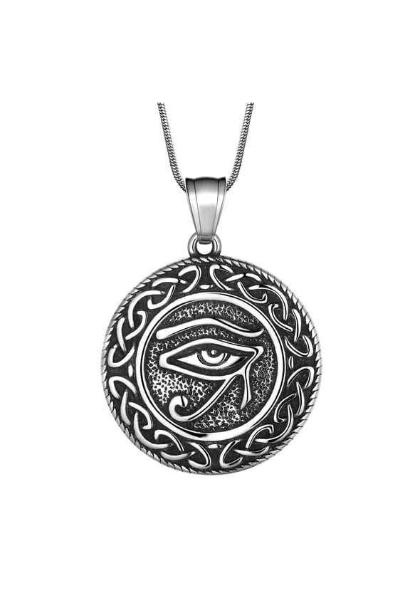 Eye of Horus Necklace for Men Egyptian Celtic Knot Horus Eye of Ra Pendant Gothic Jewelry