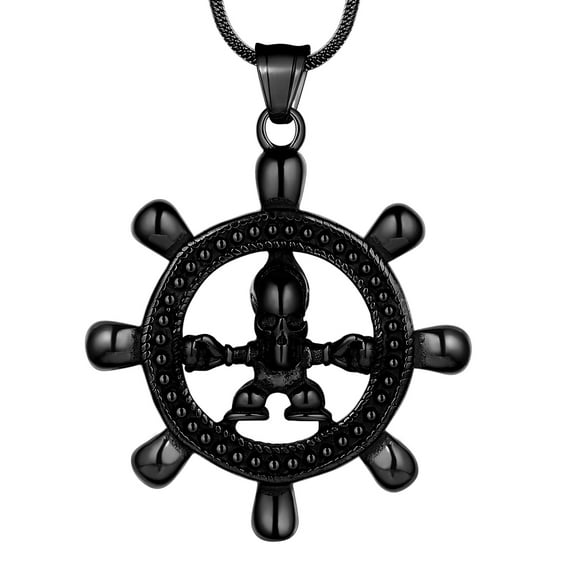 Jewmon Halloween Punk Rock Skull Necklace for Men Hip Hop Skeleton Pendant Gothic Jewelry