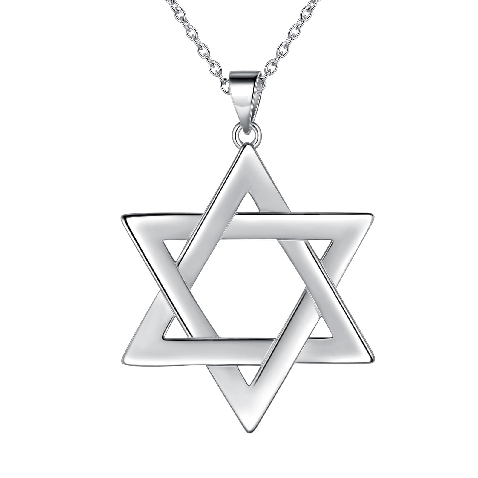 Jewmon Jewish Star of David Necklace for Women Men 925 Silver Magen David Pendnat Amulet Judaica Jewelry Fathers Day Gifts for Dad Father