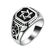Jewmon Judaic Star of David Ring Hanukkah Magen David Star Ring Men's Wedding Ring Jewish Jewelry