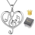 thumbnail image 1 of Jewmon Musical Note Heart Necklace for Women Treble Clef Heart Jewelry Valentines Day Gifts for Her, 1 of 8