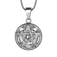 thumbnail image 1 of Jewmon Pentacle Pentagram Necklace for Men Celtic Knot Crescent Moon Necklace Chain Wiccan Jewelry, 1 of 8
