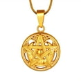 thumbnail image 1 of Jewmon Pentagram Crescent Pendant Necklace Mens Pentacle Moon Choker Chain Pangan Celtic Knot Jewelry, 1 of 8