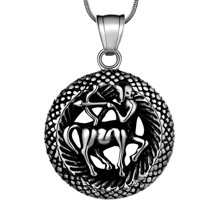 Jewmon Sagittarius Necklace 316L Stainless Steel Zodiac Star Sign