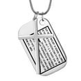 thumbnail image 1 of Jewmon Cross Dog Tag Necklace for Men Stainless Steel Lord's Prayer Christian Cross Necklace for Father Dad's Gifts, 1 of 8