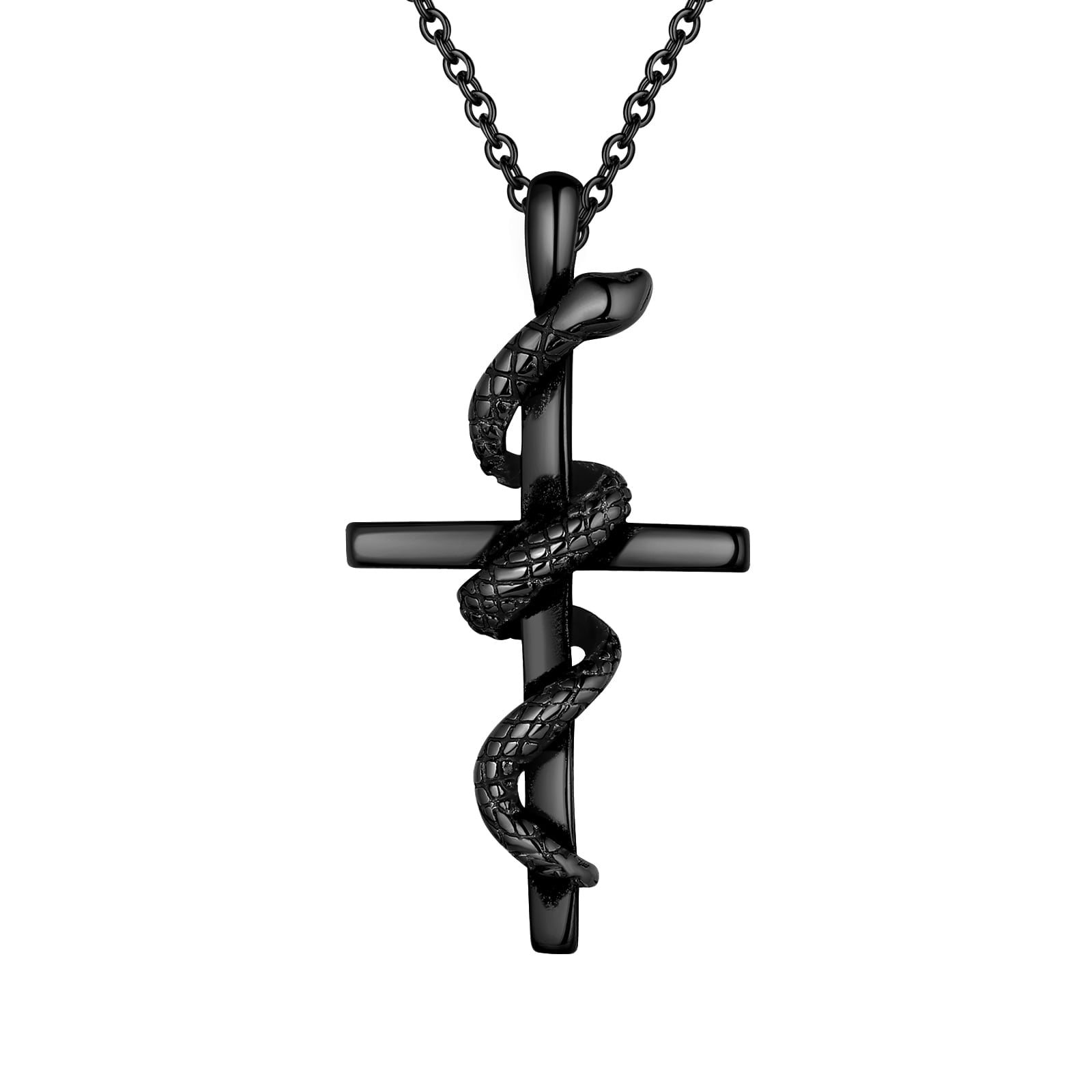Jewmon Snake Cross Pendant Necklace for Men Women Kuwait