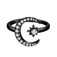 thumbnail image 1 of Jewmon Star Moon Ring for Women  Black Gold Plated Moon Star Celetial Ring Star Jewelry for Her, 1 of 8