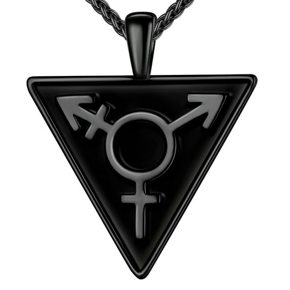 Jewmon Transgender Symbol LGBT Gay Pride Pendant Necklace Black Pride Jewelry Bisexual Lesbian Gifts for Men and Women