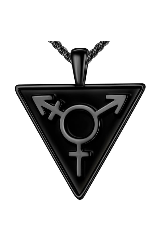 Transgender Symbol LGBT Gay Pride Pendant Necklace Black Pride Jewelry Bisexual Lesbian Gifts for Men and Women