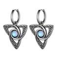thumbnail image 1 of Jewmon Trinity Knot Dangle Earrings for Women Men Stainless Steel Moonstone Irish Kont Hoop Earrings, 1 of 7