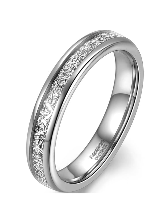 Tungsten Rings for Women Mens Wedding Band Tungsten Carbide Engagement Ring Meteorite Ring