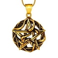 thumbnail image 1 of Jewmon Wiccan Pentagram Necklace for Men Pentacle Star Entwined Snake Pendant Unisex Necklace Protection Jewelry Gold, 1 of 9