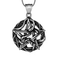 thumbnail image 1 of Jewmon Wiccan Pentagram Necklace for Men Pentacle Star Entwined Snake Protection Pendant Necklace Graduation Gifts for Him Son, 1 of 9