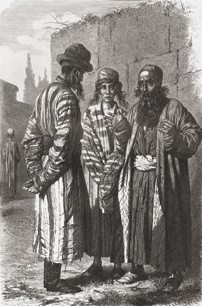 Jews Of Tashkent Capital Of Uzbekistan In The 19Th Century From El Mundo En La Mano Published 1878 Canvas Art - Ken Welsh Design Pics (11 x 18)
