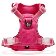 Jewyow No Pull Dog Harness - Dog harness for small dogs,Reflective Adjustable Pet Vest with Handle & Breathable Mesh,Pink, XS