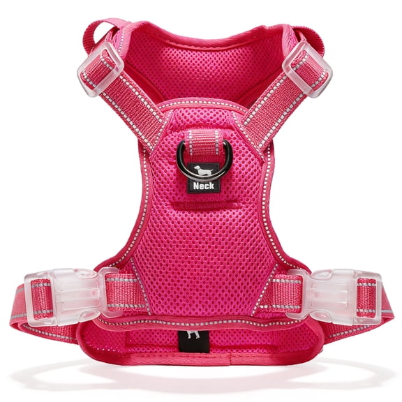 Jewyow No Pull Dog Harness - Dog harness for small dogs,Reflective Adjustable Pet Vest with Handle & Breathable Mesh,Pink, XS