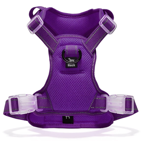 Jewyow No Pull Dog Harness - Dog harness for small dogs,Reflective Adjustable Pet Vest with Handle & Breathable Mesh,Purple, XS