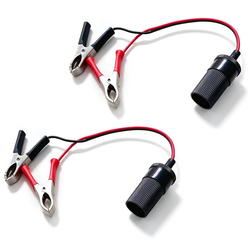 Jexinq 12V Automotive Accessory Socket Cable with Two Battery Terminal ...