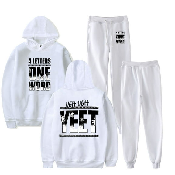 Jey USO 4 Lettres Un Mot Men/Women Fall Suit Hoodies Sportswear Hooded Ankle Banded Pant Two Piece Set