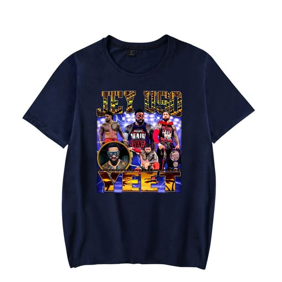 Jey USO Classic Photo Merch T-shirt Short-Sleeved Women Men Fashion Casual Summer Sport Hip Hop Tee