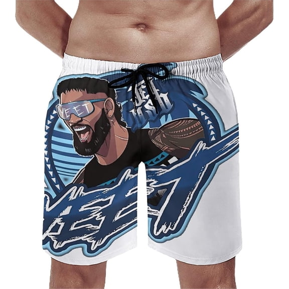 Jey USO-Cool-Yeet Merch Swim Trunks Soft Quick Dry Beach Shorts Professional Wrestler Beach Pools Shorts Clothing