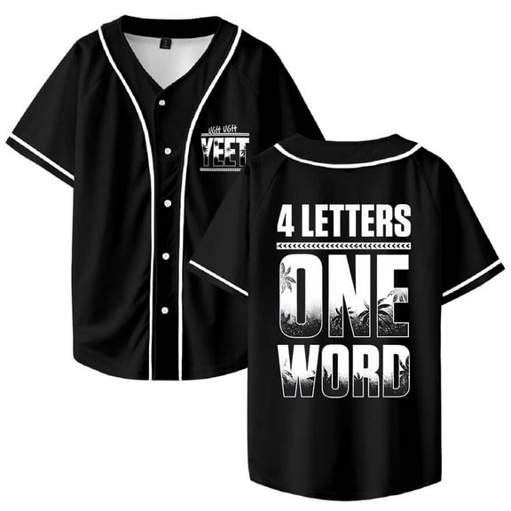 Jey USO Four Letters One Word Baseball Jersey Shirt V-Neck Women Men Short Sleeve Streetwear Clothes