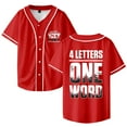 thumbnail image 1 of Jey USO Four Letters One Word Baseball Jersey Shirt V-Neck Women Men Short Sleeve Streetwear Clothes, 1 of 3