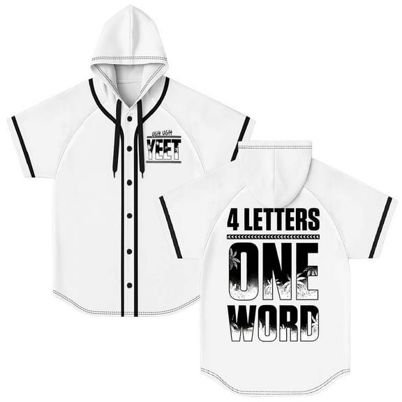 Jey USO Four Letters One Word Hooded Baseball Jersey Short Sleeve Shirt Women Men Crewneck Tee
