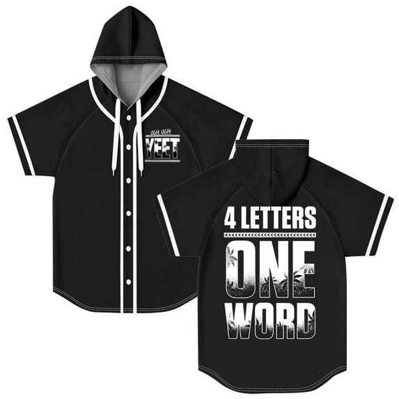 Jey USO Four Letters One Word Hooded Baseball Jersey Short Sleeve Shirt Women Men Crewneck Tee
