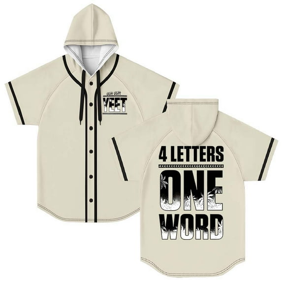 Jey USO Four Letters One Word Hooded Baseball Jersey Short Sleeve Shirt Women Men Crewneck Tee