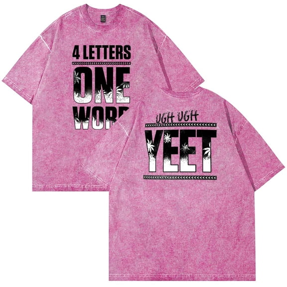 Jey USO Four Letters One Word T-Shirt Cotton Wash Tee Women Men Short Sleeve Casual Crewneck Tee