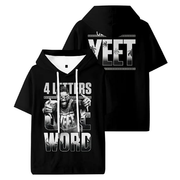 Jey USO Four Letters One Word Yeet Hooded T-Shirts Women Men Short Sleeve Tee Casual Fashion Clothes