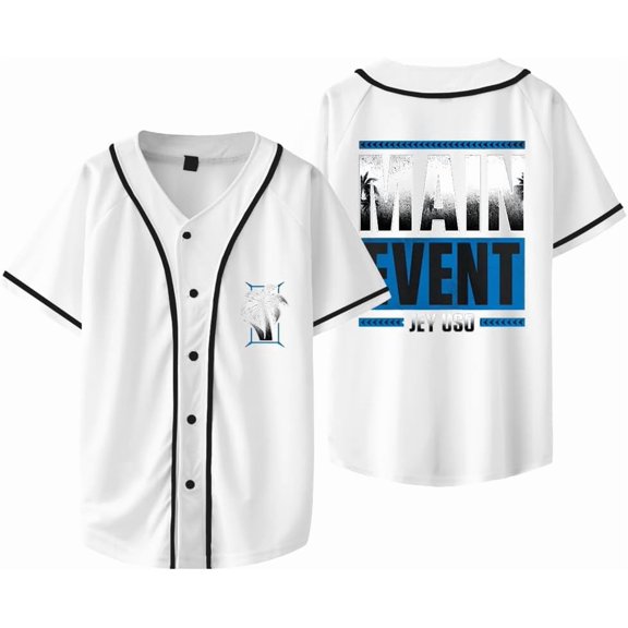 Jey USO Main Event Merch Tee Baseball Jacket Fashion Design Short-sleeved Summer Casual Wear Jersey Tops