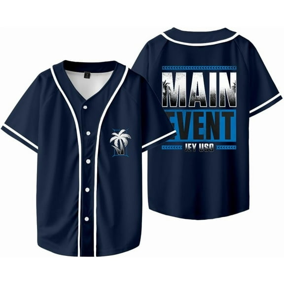 Jey USO Main Event Merch Tee Baseball Jacket Fashion Design Short-sleeved Summer Casual Wear Jersey Tops