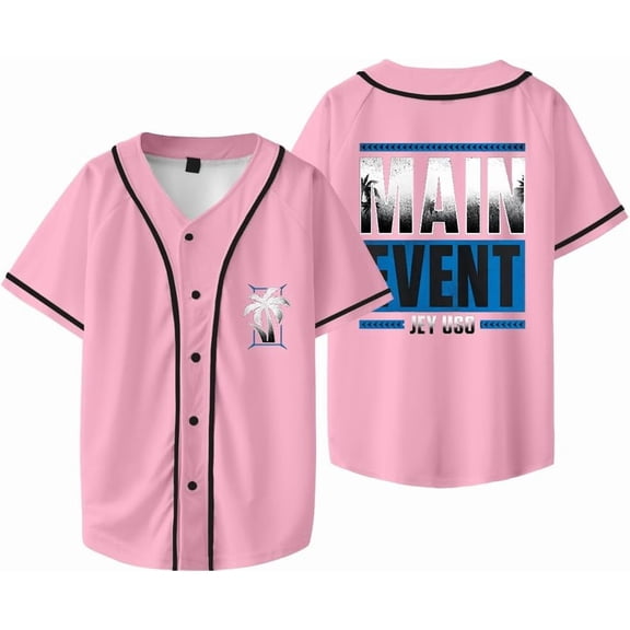 Jey USO Main Event Merch Tee Baseball Jacket Fashion Design Short-sleeved Summer Casual Wear Jersey Tops