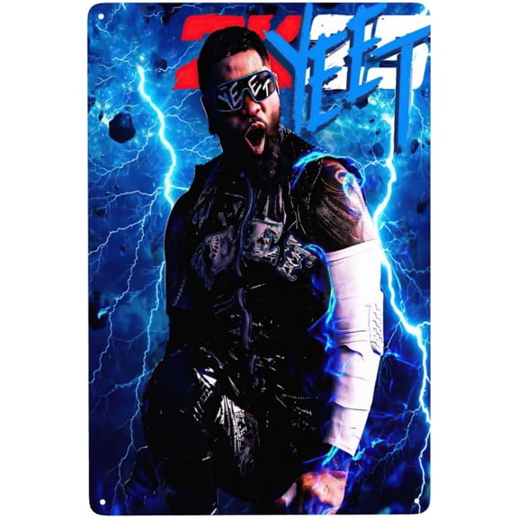 Jey USO Wrestler Metal Tin Sign Retro Decor Plaque Decorative Tin Painting Wall Art Funny Poster Home Decor for Garage Iron Plate Painting Wall Decor for Mother's Day 8X12 inch