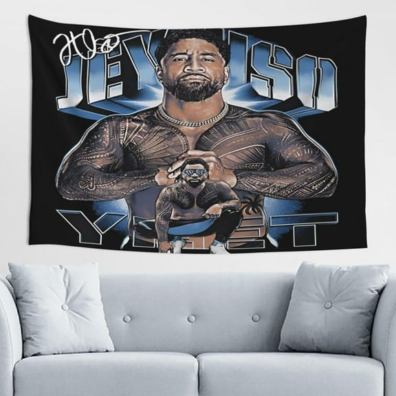 Jey USO Wrestler Tapestry Wall Hanging Art Poster For Living Room/Bedroom/Dorm Decorations Porch Hangings Wall Art Banners Ceiling Decoration Beach Mat 60x40(inch)