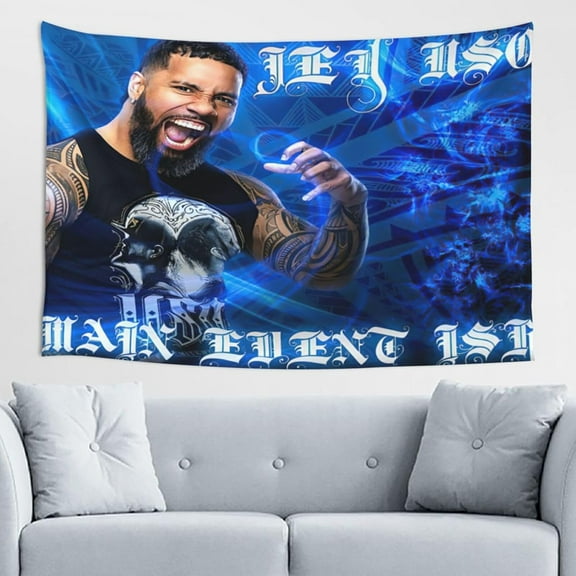 Jey USO Wrestler Tapestry Wall Hanging Art Poster For Living Room/Bedroom/Dorm Decorations Porch Hangings Wall Art Banners Table Cloths Picnic Mat 60x40(inch)