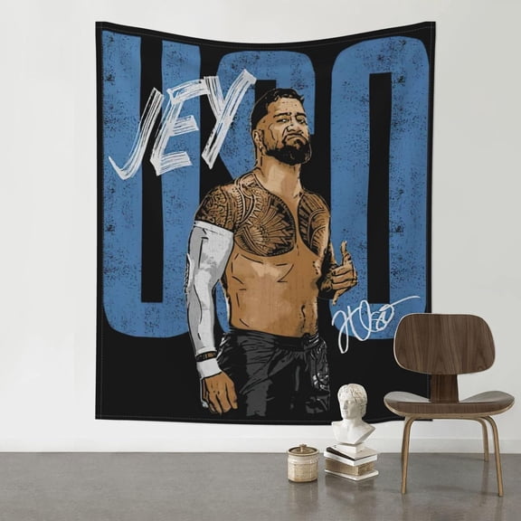 Jey USO Wrestler Tapestry Wall Hanging Art Poster For Living Room/Bedroom/Dorm Decorations Porch Hangings Wall Art Banners Window Curtain Beach Throws 60x51(inch)