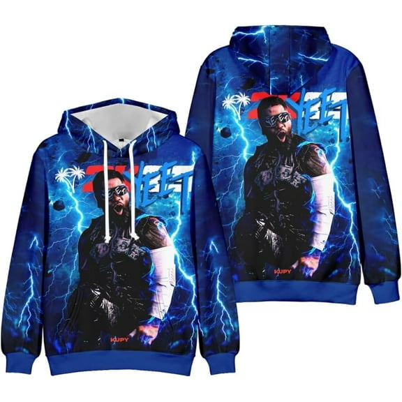 Jey USO Yeet 3D Fashion Men's Hoodie Casual Loose Hoodie Street Men's and Women's Sweatshirt Street Hoody 3D Double-Sided Printed Drawstring Sweatshirt