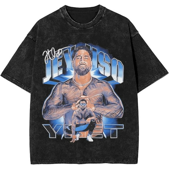 Jey USO Yeet Photo Merch Tshirt Sportwear T-shirt Short-Sleeved Top Fashion Summer Casual Unisex Gym Tee