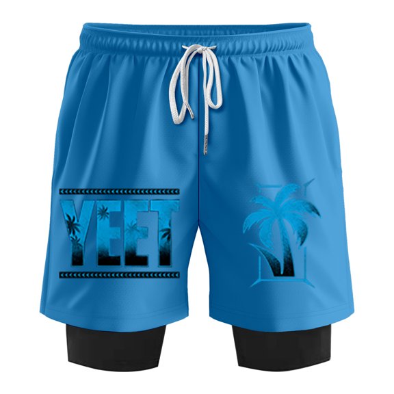 Jey Uso Blue Yeet Merch Fake Two Piece Shorts Cosplay Women Men HipHop Streetwear Short Pants