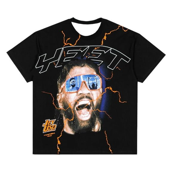 Jey Uso Boxy Main Event T-Shirt Crewneck Short Sleeve Black Tee Women Men Streetwear Tops