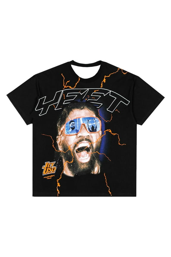 Jey Uso Boxy Main Event T-Shirt Crewneck Short Sleeve Black Tee Women Men Streetwear Tops