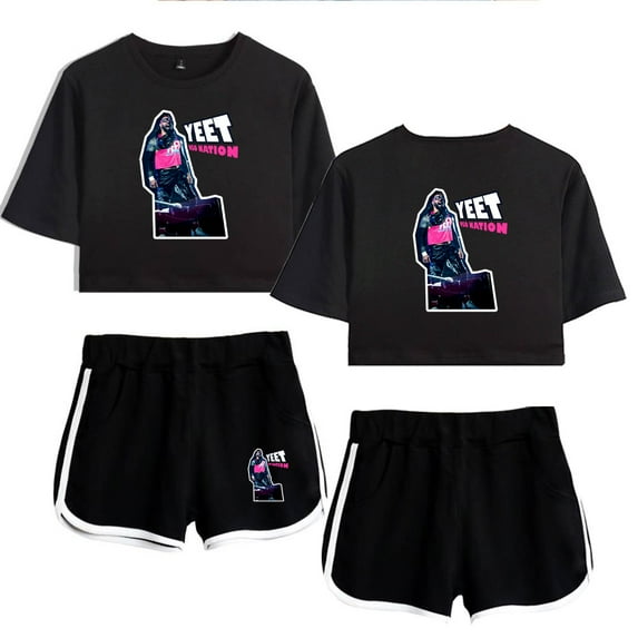 Jey Uso Casual Summer Retro Fashion Women's Short sleeved Shorts Set